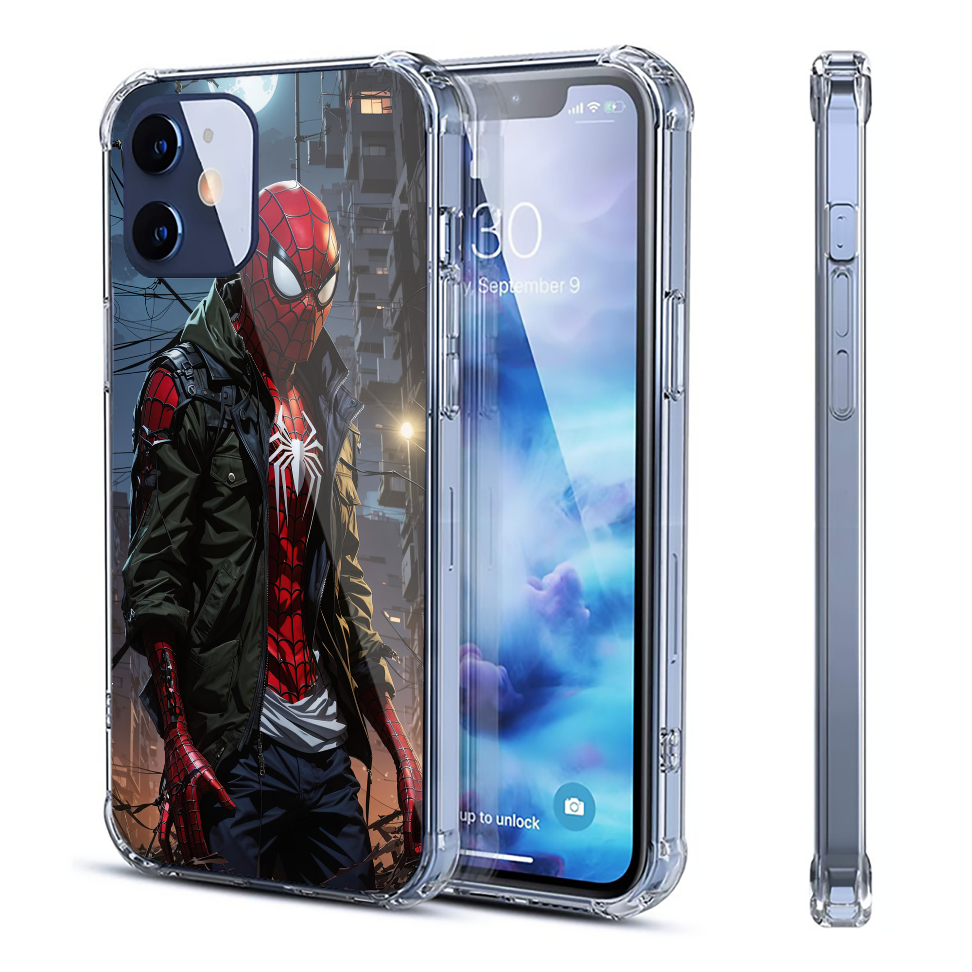 （画像用） Spider Man スパイダーマン 【iPhone 12シリーズ対応】透明スマホケース（クリアソフトケース）